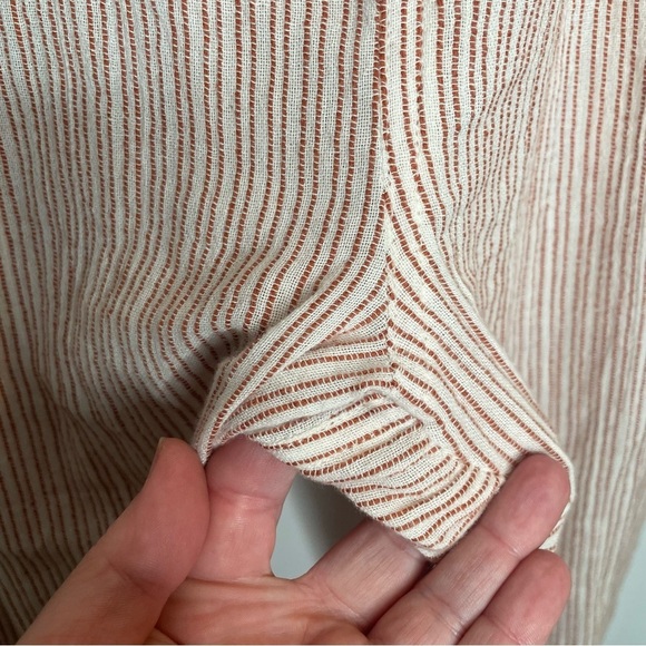 Free People Rumors Yarn Dye Harem Pants Red Stripe High Waist Tie Belt Boho 8 - Picture 9 of 15